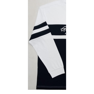 Camiseta de Manga Larga para Hombre, Algodón/Spandex, Estampado de Plastisol en el Pecho, Diseño Sólido, Estilo Casual Elegante con Puños de Manga Acanalados, 180g - Product Image 3