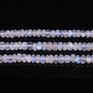 Cuentas Redondas Lisas de Piedra Lunar Arcoíris Natural de Alta Calidad de 12 Pulgadas, 4 mm, con Destello Azul, para Joyería Personalizada - Product Image 1