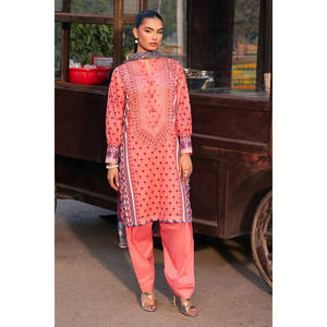 Traje de 3 Piezas para Mujer, Estampado, 100% Algodón, Transpirable, con Bordado a Mano y Dupatta de Chifón SD-52215 - Product Image 2