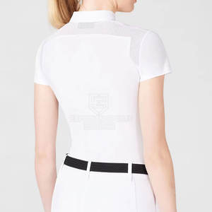 Camiseta de Entrenamiento de Equitación para Mujer, Ligera, Transpirable, Ecológica, de Spandex/Algodón, Tejido Elástico que Absorbe la Humedad - Product Image 3