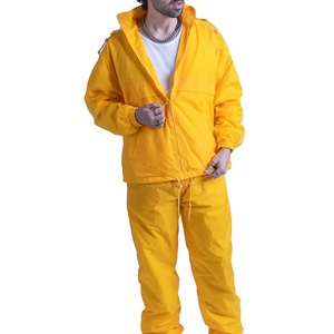 Conjunto de chándal de nailon estampado sólido informal con capucha a la moda para ropa deportiva de secado rápido Unisex con costuras de primera calidad - Product Image 1