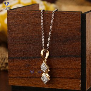 Colgante de diamante de corte brillante redondo TDW 0.234 con cadena de oro amarillo certificado/no certificado Diamante Cvd Joyería de diamantes - Product Image 2