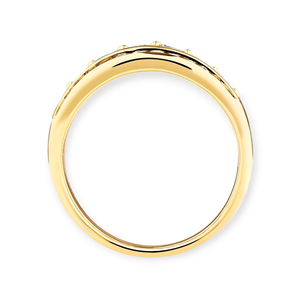 Bagues de fiançailles uniques à 3 rangées de diamants cultivés en laboratoire de 3.00 carats pour mariages et fêtes en or jaune 14 carats pour femmes - Product Image 2