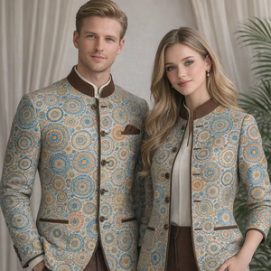 Veste de chef unisexe Vesbhusha à manches courtes, impression numérique, polyester/coton, détection des aiguilles, uniforme de restaurant et de bar - Product Image 3