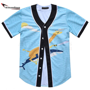 Men's Short Sleeve Plain Button <b>Down</b> Baseball Jersey Team Jersey - Product Image 4