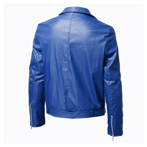 New Arrival Men's High Quality Cow <b>Skin</b> Leather Jacket Stand Collar Front Logo Eco-Friendly Breathable Quick Dry Winter Custom - Product Image 2