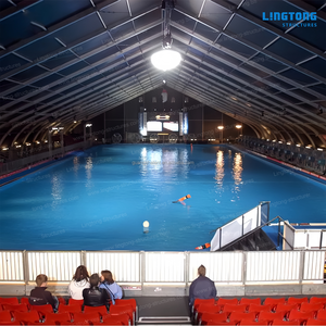 Abri de <span class=keywords><strong>tennis</strong></span> innovant en forme de toit de pêcher, grande tente de sport extérieure, structure en aluminium, stade multifonctionnel LINGTONG - Product Image 3