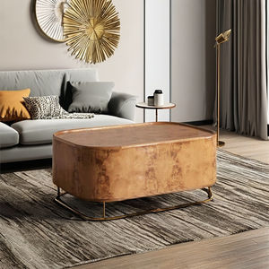 Mesa de centro oblonga con chapa de madera original Burl, muebles de sala de estar de tendencia para el hogar, hoteles, villas, pasillos de entrada - Product Image 1