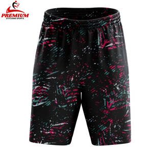 Short à taille élastique et à poches zippées pour hommes 100% polyester tricoté avec patch réfléchissant à motif chaud OEM service disponible pantalons courts - Product Image 5