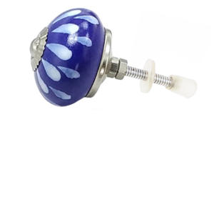 Venta caliente perillas de cerámica de flores azules tiradores de manija de gabinete de cajón versátil para Villa sala de estar baño almacenes uso - Product Image 3