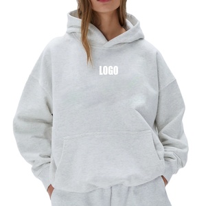 Sweat-shirts surdimensionnés en polyester/coton tricoté de haute qualité pour femmes, pour la gym et les sports, automne/hiver, avec logo personnalisé sur le devant - Product Image 1