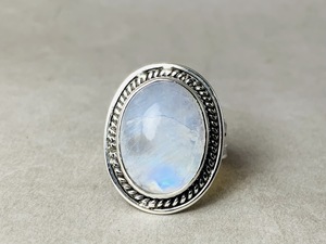 แหวน925มูนสโตนสีเงินสเตอร์ลิงเครื่องประดับชั้นดีระดับพรีเมี่ยมจากผู้ผลิตโดยตรง - Product Image 2