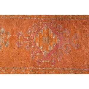2.7x10.1 ft <b>Runner</b> Vintage <b>Rug</b>, Orange Striped Turkish <b>Rug</b> - Product Image 5