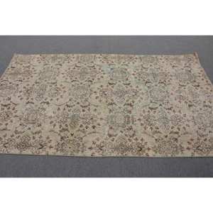 Alfombra de lana turca Vintage 44x78 pies Beige marrón alfombra de Área diseño de retazos respaldo de látex pasillo rectangular para sala de estar alfombra de noche - Product Image 3