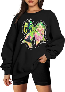 Sudadera de temporada de Halloween para mujer, sudaderas con lazos bonitos de gran tamaño, Jersey bordado de otoño, nueva moda 2025 OEM - Product Image 2