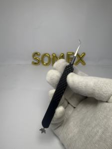 Herramienta de pinzas de volumen de amarre de puntas finas para extensión de pestañas Pinzas de acero inoxidable de 45 grados y 17mm - Product Image 4