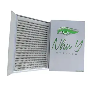 XXL Bandejas Tallo corto Prefabricado Resplandor en la oscuridad Abanicos 2D a 20D Volumen Pestañas Hecho en Vietnam - Product Image 1