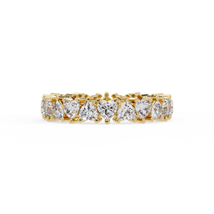 แหวนเพชรทรงหัวใจสวยงาม ฝังเพชรแบบเต็มวง 14K ทองคำเหลือง สำหรับเจ้าสาว งานแต่งงาน แหวนครบรอบ รับสั่งทำ ขายส่ง - Product Image 4