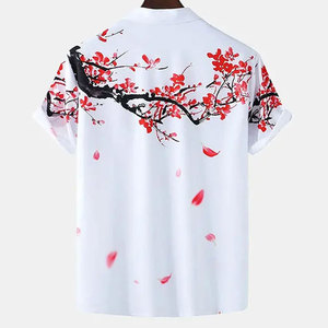 100% coton élégant imprimé chemise hommes robe col de chemise conception personnalisée papillon motif chemises habillées pour hommes