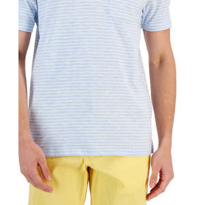 <span class=keywords><strong>Polo</strong></span> da Uomo Club Room Taglia L Blu Mélange a Righe, Lavorazione a Maglia Alta, Traspirante, Antipiega, Design Ricamato, Opzioni Plus fino a 6XL - Product Image 3