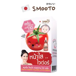 SMOOTO 토마토 교원질 백색 혈청 (10ml. x 6 pcs) 태국에서 물 명확한 피부 분홍색의 가득 차있는 건강한 교원질 젤