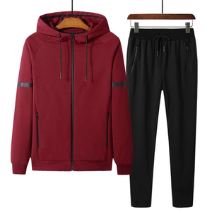 Ensemble survêtement décontracté à capuche coupe ajustée pour hommes, pantalon sweat-shirt à manches longues respirant 100% coton - Product Image 4