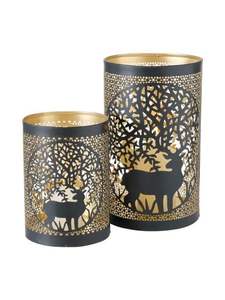 สินค้ามาใหม่ ชุดเชิงเทียน 3 ชิ้น สีดำและสีทอง ลายใบไม้ประณีต โคมไฟโลหะสำหรับตกแต่งบ้าน พร้อมจำหน่าย - Product Image 4