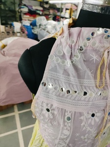 Flirty สาวสไตล์โบฮีเมียนสไตล์ชนเผ่าพิมพ์ลายชายหาดคอสั้น coverup ชุดแวววาวกระจกปักลายผู้หญิงริมสระน้ำ - Product Image 5