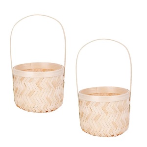 ตะกร้าหวายทรงกลมมีหลายขนาดตะกร้าใส่ของแฮนด์เมดตะกร้าหวายดีไซน์แบบใหม่ - Product Image 5