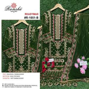 Vestido de Fiesta Bordado en Red de Alta Demanda, Traje Pakistaní Listo para Usar, para Exportación Mundial desde India - Product Image 3