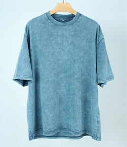 Ropa de calle para hombre, camiseta lavada negra con piedra, Camiseta con estampado de lavado ácido personalizado, camiseta Vintage de algodón 100% en blanco de gran tamaño - Product Image 1