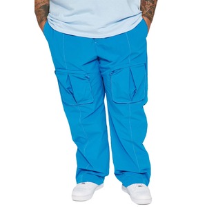 Recién llegado, pantalones de chándal de tela de nailon azul para hombre, ajuste holgado con bolsillos grandes, pantalones Cargo hechos a medida para la venta - Product Image 3