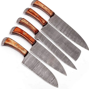 Ensemble de couteaux de chef professionnels en acier Damas faits à la main, durables, ambidextres, à lame large - Product Image 1