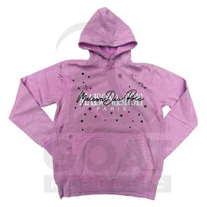 Sweats à capuche d'hiver personnalisés avec un aspect usé, en coton 100% teint uni, streetwear de haute qualité, logo personnalisé - Product Image 3