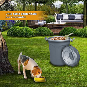Tortora grigiuta da 23 litri con maniglie del coperchio e chiusura a Clip comoda scatola per la raccolta di cibo per cani e gatti - Product Image 5