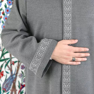 Túnica de oración musulmana de invierno para hombre Jubba Thobe Thawb Jubbah Kurta Galabia abrigo Imam árabe trajes para adultos temporadas Jubbah - Product Image 6