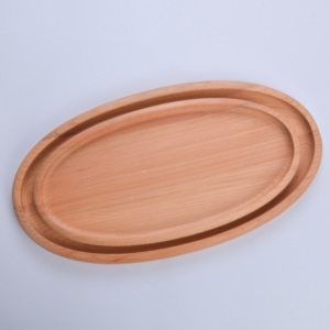 Ensemble de plateaux de service ovales en bois en gros |   Plateaux décoratifs en bois naturel, 2 pièces - Product Image 1