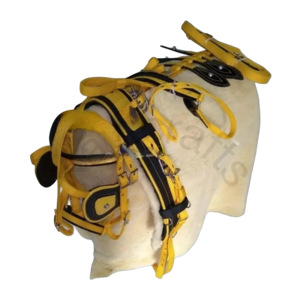 Ensemble de conduite de cheval élégant et durable Harnais de cheval en nylon jaune et noir avec mèches de fer gratuites Attelage rapide - Product Image 3