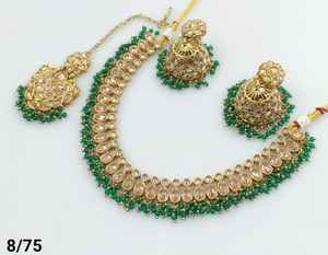 <b>Indian</b> Traditional and Fashionable Gold Plated & Round Choker Necklace <b>Set</b> With Jumkha Earring & Maagtika Necklace <b>Set</b> for Women - Product Image 2