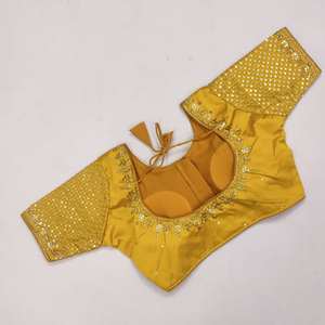 Blusa de seda Malai con bordado de diamantes, blusa de trabajo hecha a mano de proveedor indio, novedad - Product Image 2