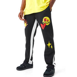 Imprimé hommes évasé Joggers taille haute personnalisé coton tissu empilé pantalon hommes Joggers avec poches latérales - Product Image 1