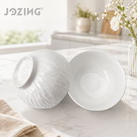 Vente en gros - Déstockage - Bol en céramique texturé effet écorce d'arbre blanc - Prix usine - Bol à céréales, soupe et riz en porcelaine pour restaurant