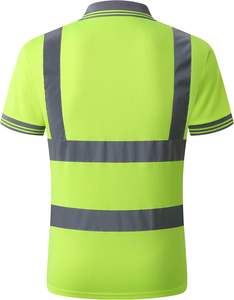 Polo à manches courtes haute visibilité, antistatique, imperméable, grande taille, avec logo personnalisé pour les travailleurs du bâtiment et des routes - Product Image 2