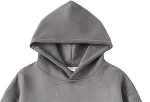 Sweat-shirt à capuche pour homme, 100% coton, coupe ajustée, manches longues, couleur unie, mode décontractée, poche, broderie, thermique d'hiver - Product Image 5