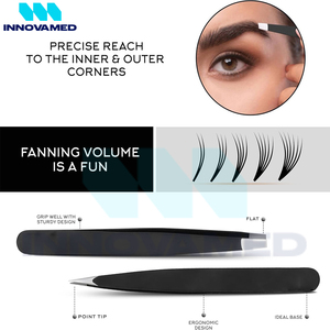 แหนบคิ้วสแตนเลส2025สีดำสำหรับการปรับรูปร่างได้อย่างสมบูรณ์แบบสำหรับผมทุกประเภทแหนบคิ้วสแตนเลสแบบเอียงในอัตราขายส่ง - Product Image 6