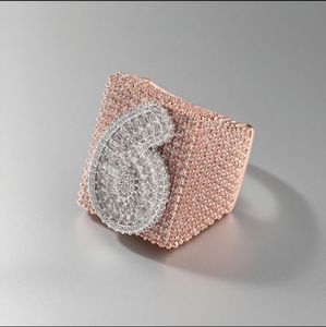 Anillos de Compromiso y Boda de Moda, Estilo Hip Hop, con Moissanita, Plata de Ley 925, Oro Rosa y Baño de Rodio, para Hombre y Mujer - Product Image 6