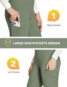 Pantalones de Montar a Caballo Hechos a Medida para Mujer con Parche en la Rodilla para Mayor Seguridad - Product Image 4
