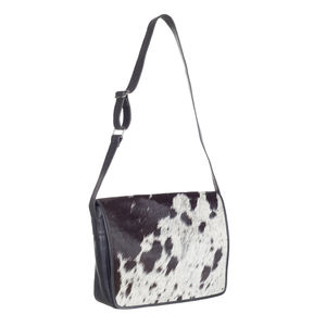 Sacoche de bureau en cuir de vachette à rabat, avec poignée, pour ordinateur portable, grande pochette en polyester avec fermeture éclair - Product Image 5