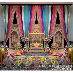 Boda India señoras Sangeet evento escenario decoración Punjabi boda Mehndi/Sangeet fiesta nocturna boda hindú brazalete escenario Decoración - Product Image 1