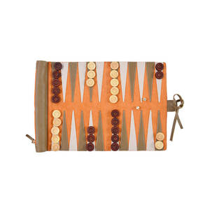 Handmade Leather <b>Backgammon</b> <b>Set</b> Roll-Up Design Customized Printing Logo for Easy Storage Luxury <b>Travel</b> Soft Leather Roll AQDAS - Product Image 4